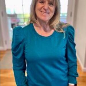 LuLaRoe Mandy - Teal Puff Sleeve Blouse